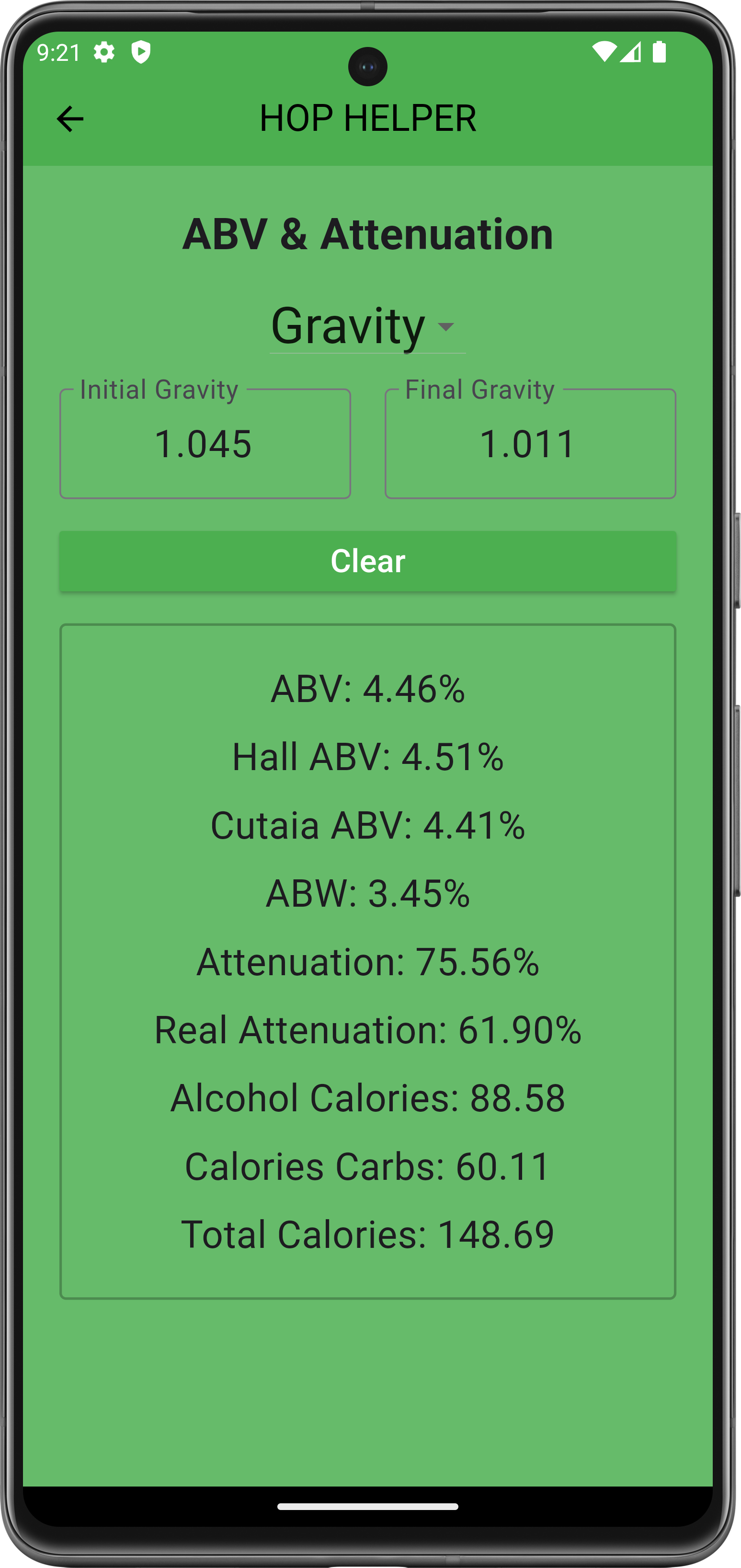 ABV Calculator