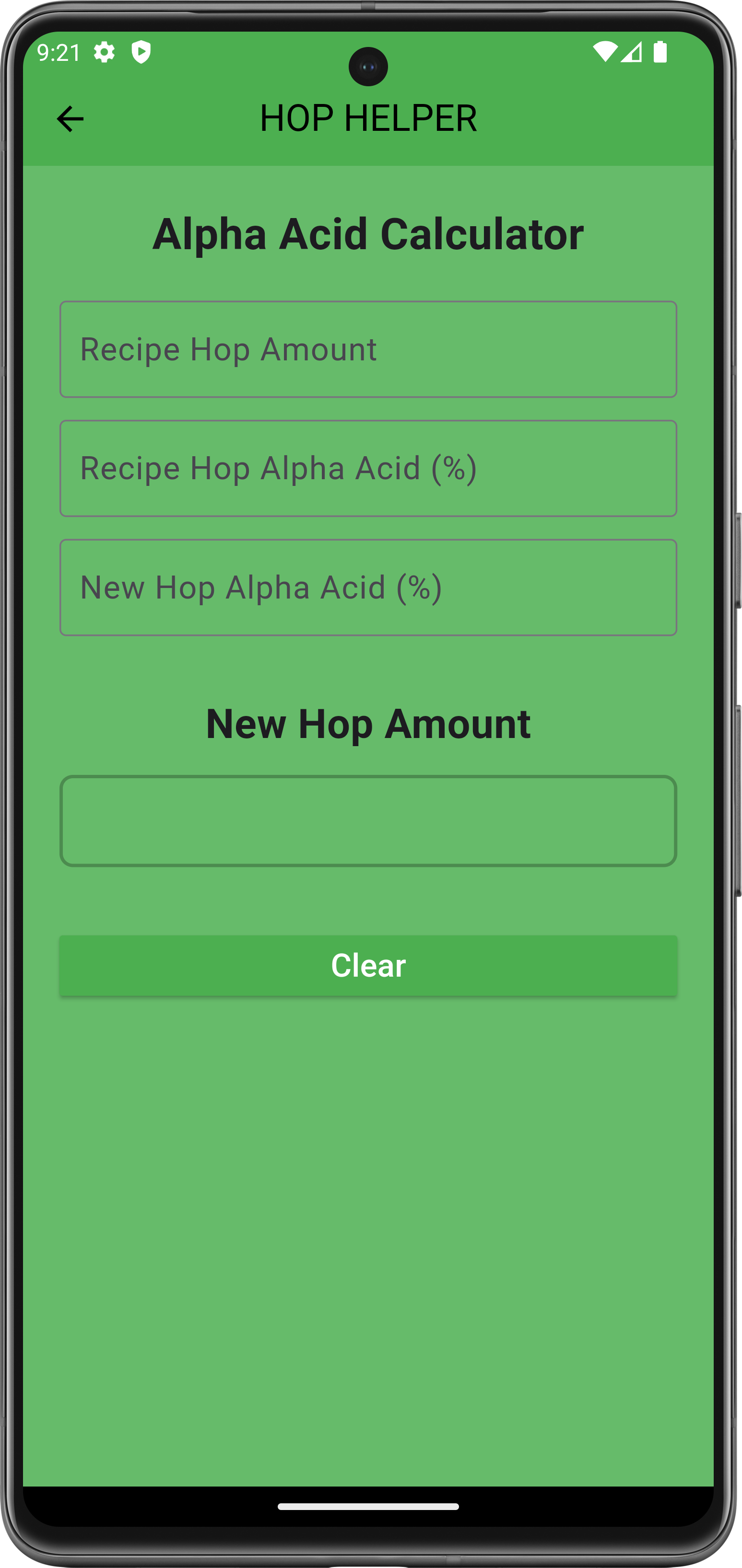 Alpha Acid Calculator